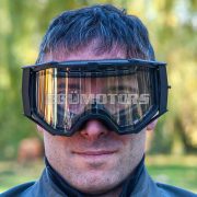 Ariete 8K enduro szemüveg, dupla átlátszó lencsével, fekete