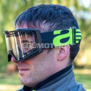 Ariete 8K enduro szemüveg, dupla átlátszó lencsével, fekete