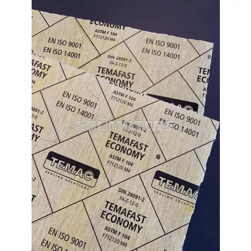 Táblás, vágható klingerit tömítés, 1.0 mm, sárga