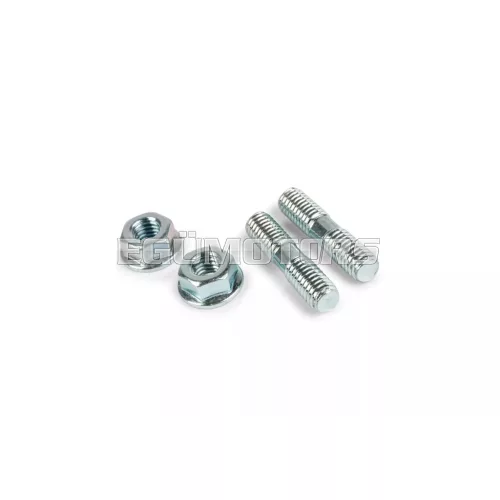 Exhaust Stud Bolt Set incl. nuts - M6x26mm