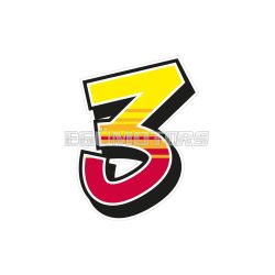 Malossi 2 STICKERS "3" Enko4 14x19 cm.