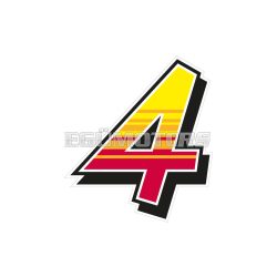 Malossi 2 STICKERS "4" Enko4 17,2x19 cm.