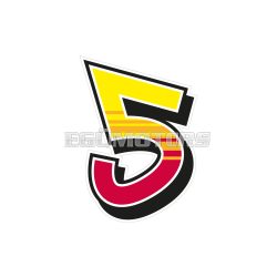 Malossi 2 STICKERS "5" Enko4 13,6x19 cm.