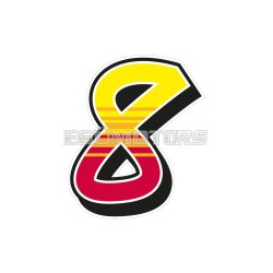 Malossi 2 STICKERS "8" Enko4 16x19 cm.