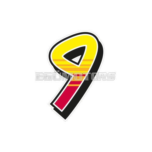 Malossi 2 STICKERS "9" Enko4 12,2x19,2 cm.