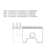 Malossi PISTON 67 pin 15 rect./oil rings 3 C