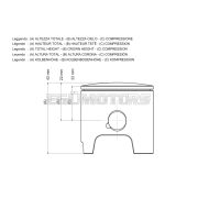 Malossi PISTON 70 pin 15 rect./oil rings 3 AA