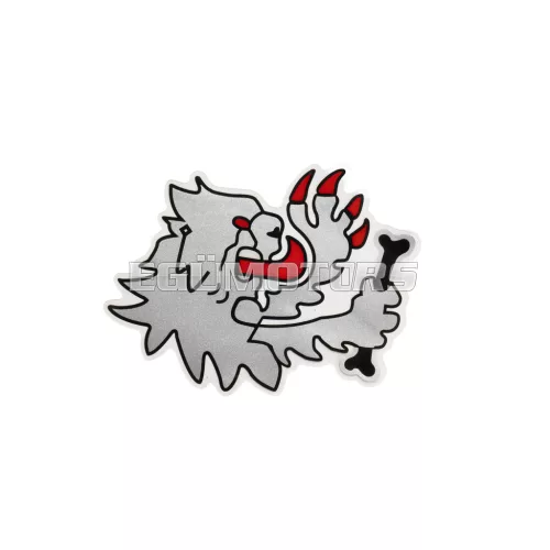 Malossi lion head patch in silver PVC