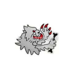 Malossi lion head patch in silver PVC