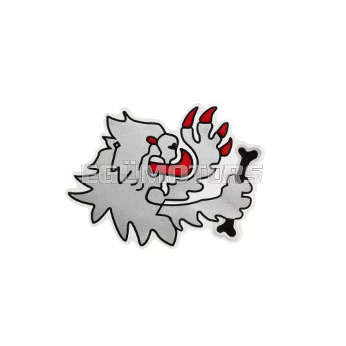Malossi lion head patch in silver PVC