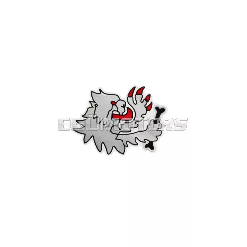 Malossi small lion head patch in silver PVC