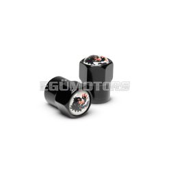 2 black plugs for tyre inner tube valve