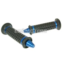 handlebar rubber grip set cone shaped blue