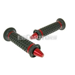 handlebar rubber grip set cone shaped red