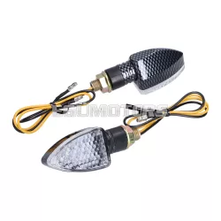 Irányjelző szett, M10 menet, LED, karbon hatású, Boost I