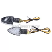 Irányjelző szett, M10 menet, LED, karbon hatású, Boost I