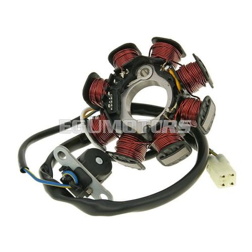 Alternator stator 4-pole for Kymco Super9 LC, Agility 2T, Like 2T, Grand Dink, People, Yager 50