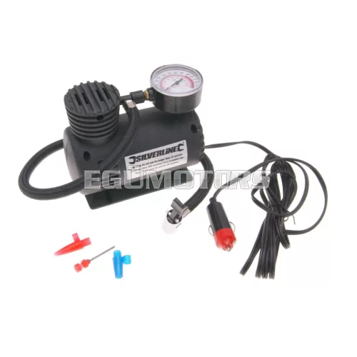 Mini légkompresszor Silverline 12V/DC szivargyújtó csatlakozóval
