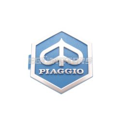   emblem / badge Piaggio 3D hexagonal 32x37mm to plug, blue / silver