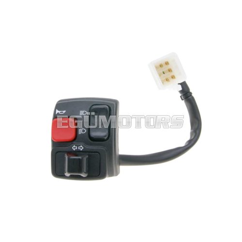 OEM Standard bal oldali kapcsolóegység irányjelzőhöz, tompított/távolsági fényszóróval, dudával, MBK Booster NG, Yamaha BWs NG, Jog R, Slider