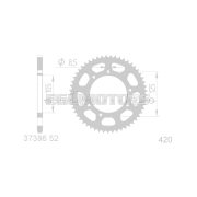 101 Octane hátsó lánckerék 52 fog, 420-as, Derbi, Aprilia, Motorhispania, Rieju, Malaguti, Yamaha