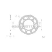 101 Octane hátsó lánckerék 71 fog, 420-as, Derbi, Aprilia, MH, Rieju, Malaguti, Yamaha
