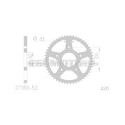 101 Octane hátsó lánckerék 52 fog, 420-as, Rieju Spike, Spike-X, RYZ, K-Sport SM, Peugeot XP6, XPS