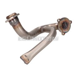   exhaust manifold stainless steel w/ choke tube mock, unrestricted for Aprilia SX, RX, Derbi Senda, DRD, X-Treme, SM, Gilera RCR, SMT