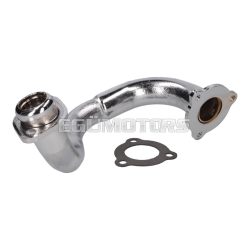   exhaust manifold chromed, unrestricted for Aprilia SX, RX, Derbi Senda, DRD, X-Treme, SM, Gilera RCR, SMT = 37320