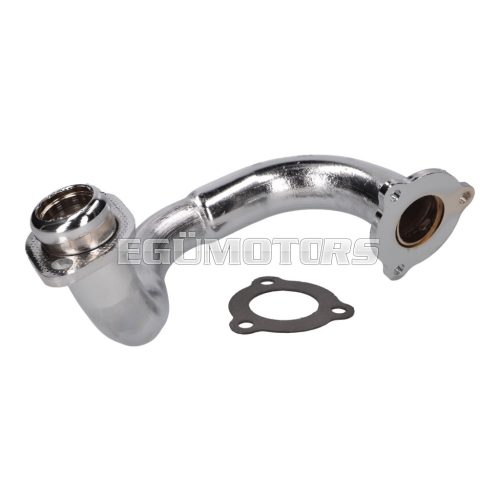 exhaust manifold chromed, unrestricted for Aprilia SX, RX, Derbi Senda, DRD, X-Treme, SM, Gilera RCR, SMT = 37320