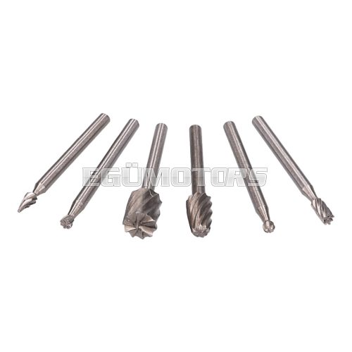milling cutter tool set / dremel end mill bit set HSS 3,17mm 6-part