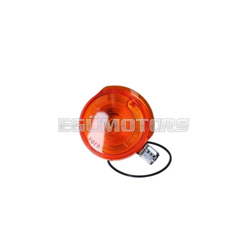 Index lámpa első, 80mm, narancs, krómozott sapkával, Simson S50, S51, S70, SR50, SR80