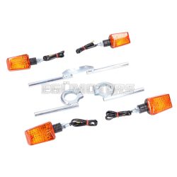   indicator light set 12V 20W w/ mounting brackets zinc plated for Simson S50, S51, S70