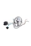 headlight round transparent 12V H4 / HS1 halogen w/ parking light for Simson S50, S51, S70