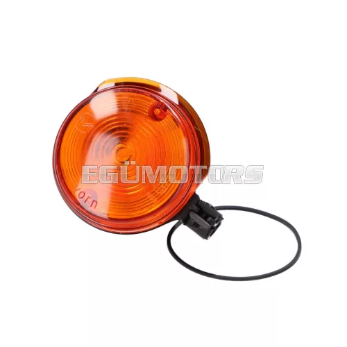 Első index lámpa egység, 80mm, narancs, fekete sapkával, Simson S50, S51, S70, SR50, SR80