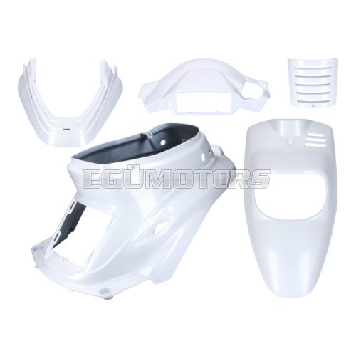 fairing kit white metallic 5-part for MBK Booster -2004, Yamaha BWS -2004