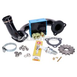   101 Octane Prémium tuning szett, fekete kipufogócsonkal,  Derbi Senda, Aprilia RX 50, SX 50, Gilera RCR, SMT 2018-tól (Euro4)