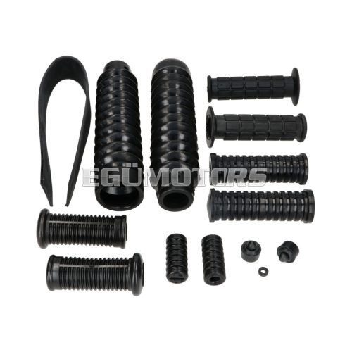 frame, gearshift, kick starter, handlebar, front fork rubber parts set 14-piece for Simson S50, S51, S70