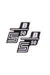 OEM Standard Logo fólia / matrica S50 B fehér, 2 darab, Simson S50