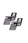 OEM Standard Logo fólia, matrica S50 B fehér, 2 darab, Simson S50