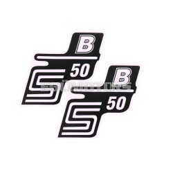   OEM Standard Logo fólia, matrica S50 B fehér, 2 darab, Simson S50