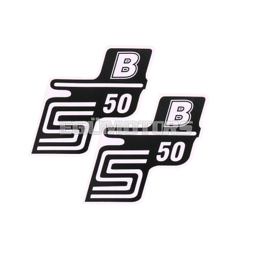 OEM Standard Logo fólia / matrica S50 B fehér, 2 darab, Simson S50