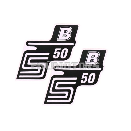 OEM Standard Logo fólia, matrica S50 B fehér, 2 darab, Simson S50