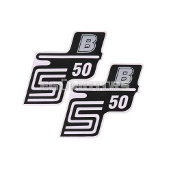   OEM Standard Logo fólia, matrica S50 B ezüst, 2 darab, Simson S50