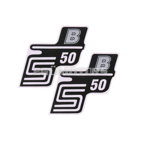 OEM Standard Logo fólia, matrica S50 B ezüst, 2 darab, Simson S50