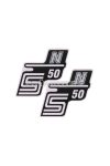OEM Standard Logo fólia, matrica S50 N ezüst, Simson S50