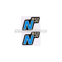   logo foil / sticker S50 N black-blue 2 pieces for Simson S50N