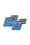 logo foil / sticker S50 B black-light-blue 2 pieces for Simson S50