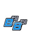 OEM Standard Logo fólia, matrica S50 B fekete-világoskék, 2 darab, Simson S50