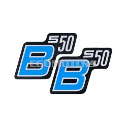   logo foil / sticker S50 B black-light-blue 2 pieces for Simson S50